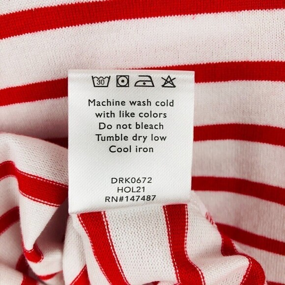 Draper James Womens Striped T-Shirt Dress in Lipstick Red Multi XX-Large - Picture 10 of 11